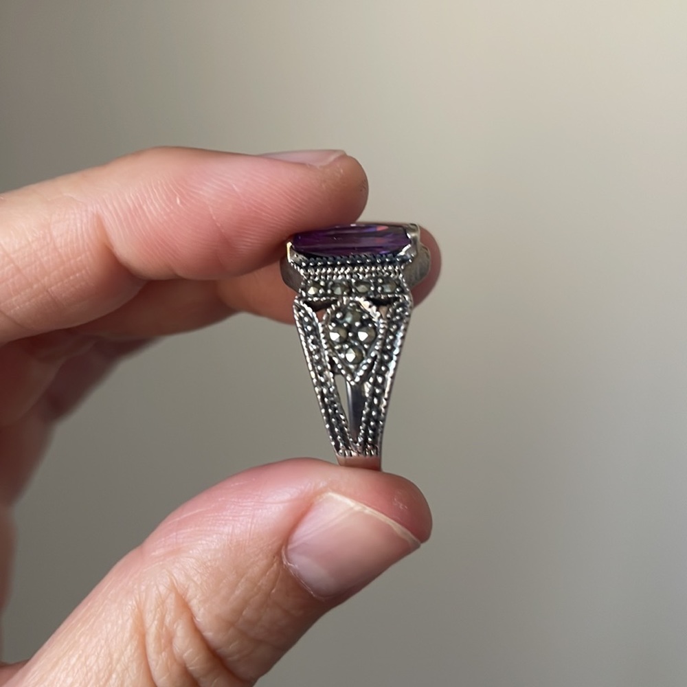 NFS 💖e t s y💖sterling amethyst ring - Picture 4 of 7